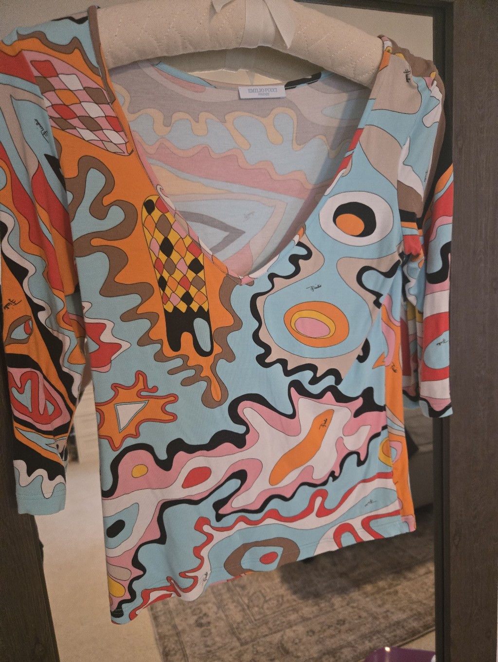 Emilio Pucci Firenze Abstract Print Stretch Top Italy